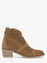 Bottines � Talon En Cuir Alpe Marron women 54311101