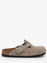 Mules Boston Rivet En Cuir Birkenstock Beige women 1030418
