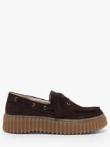 Chaussures Bateau Plateforme En Cuir Clarks Marron women 26186647