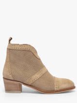 Bottines � Talon En Cuir Alpe Beige women 54311108