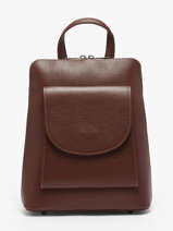 Rugzak /schoudertas Milano Bruin caviar CA240615