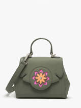 Sac Port� Main Yumi Mandala Cuir Nathan baume Vert mandala 4M