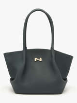 Sac Port� �paule Galat�e Cuir Nathan baume Bleu nymphea 3