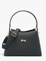 Sac Port� �paule Camelia Cuir Nathan baume Bleu eden 5