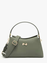 Sac Port� �paule Freesia Cuir Nathan baume Vert eden 4