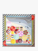 Carr� De Soie Lancel Plage 90x90cm Lancel Multicolore charms A14130