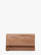 Portefeuille Cuir Biba Beige wallet TOT2L