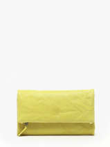 Portefeuille Cuir Biba Jaune wallet TOT2L
