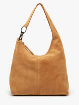 Sac Port� �paule Leather Cuir Biba Marron leather JAP2L