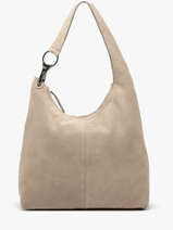 Sac Port� �paule Leather Cuir Biba Beige leather JAP2L