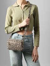 Cross Body Tas Velvet Leopardo Leder Milano Beige velvet leopardo VL25115-vue-porte