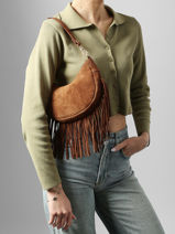 Sac Port� �paule Velvet Cuir Milano Marron velvet VE25064O-vue-porte