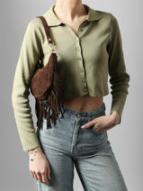 Sac Port� �paule Velvet Cuir Milano Marron velvet VE25064O-vue-porte