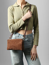 Sac Bandouli�re Velvet Caviar Milano Marron velvet caviar VC24117-vue-porte