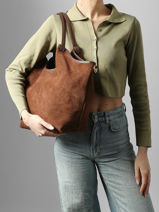 Sac Port� �paule Velvet Caviar Cuir Milano Marron velvet caviar VC241110-vue-porte