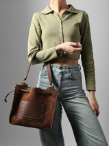 Handtas Velvet Caviar Leder Milano Bruin velvet caviar VC25113-vue-porte