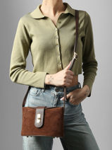 Sac Bandouli�re Velvet Caviar Cuir Milano Marron velvet caviar VC25115-vue-porte