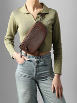 Sac Banane Caviar Cuir Milano Marron caviar CA23111-vue-porte