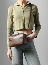 Sac Bandouli�re Caviar Leder Milano Bruin caviar CA25112-vue-porte