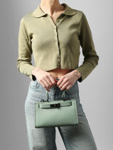Sac Port� Main Caviar Cuir Milano Vert caviar CA25114-vue-porte