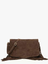 Sac Bandouli�re Velvet Cuir Milano Marron velvet VE24115O