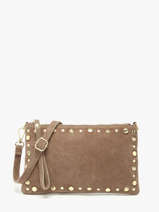 Sac Bandouli�re Velvet Cuir Milano Beige velvet VE24111O
