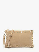Sac Bandouli�re Velvet Cuir Milano Beige velvet VE24111O