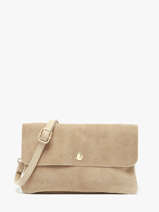 Sac Bandouli�re Velvet Cuir Milano Beige velvet VE23067O
