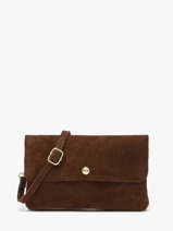 Sac Bandouli�re Velvet Cuir Milano Marron velvet VE23067O