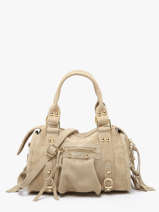 Sac Bandouli�re Velvet Cuir Milano Beige velvet VE24093O