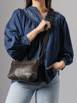 Sac Bandouli�re Seam Cuir Basilic pepper Marron seam BSEA01-vue-porte