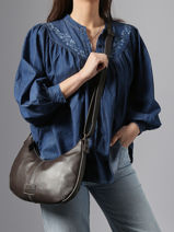 Sac Bandouli�re Seam Cuir Basilic pepper Marron seam BSEA03-vue-porte