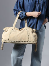 Sac Port� �paule Houston Cuir Basilic pepper Beige houston BHOU80-vue-porte