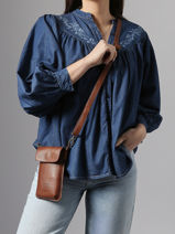 �tui T�l�phone Cuir Basilic pepper Marron cow BCOW88-vue-porte