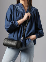 Sac Bandouli�re Glam Cuir Basilic pepper Noir glam BGLA87-vue-porte