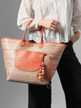 Longchamp Le panier pliage rainbow Besace Blanc-vue-porte