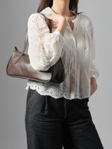 Longchamp Looong Besace Marron-vue-porte