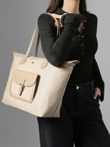 Sac Port� �paule Kiana Nylon Hexagona Beige kiana 1720181-vue-porte