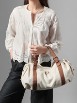 Sac Port� �paule Canvas Coton Gerard darel Blanc canvas Z450-vue-porte