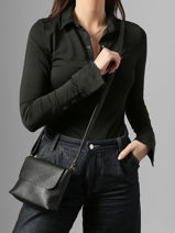 Cross Body Tas Soft Mandoline Zwart soft MD1309-vue-porte
