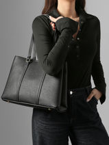 Sac Port� Main Et �paule Grained Miniprix Noir grained A721-vue-porte