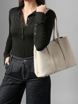 Sac Port� Main Et �paule Grained Miniprix Beige grained A721-vue-porte