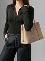 Handtas /schoudertas Grained Miniprix Beige grained A721-vue-porte