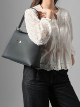 Sac Port� �paule Camelia Cuir Nathan baume Bleu eden 5-vue-porte