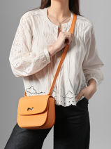 Sac Bandouli�re Penelope Cuir Nathan baume Orange odyssey 1-vue-porte