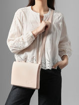 Sac Bandouli�re Brugge Cuir Nathan baume Rose n city 2-vue-porte