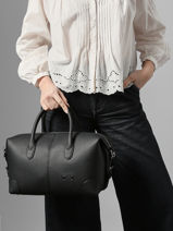 Sac Port� Main Senna Cuir Nathan baume Rouge drive 2-vue-porte