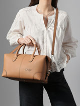 Sac Port� Main Senna Cuir Nathan baume Marron drive 2-vue-porte