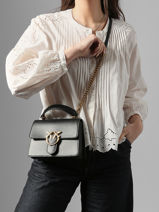 Sac Port� Main Love Bag Icon Cuir Pinko Noir love bag icon A0F1-vue-porte