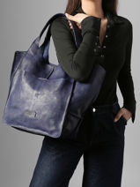Sac Port� �paule Heritage Cuir Biba Violet heritage HOM1L-vue-porte